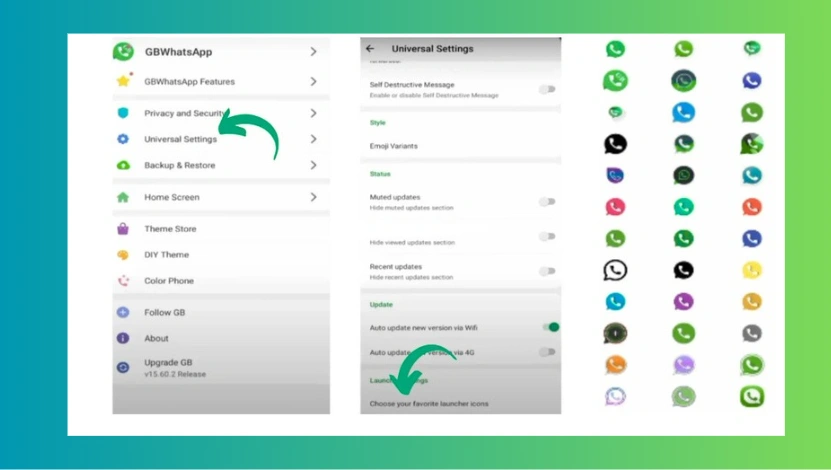 GBWhatsApp Icon Settings