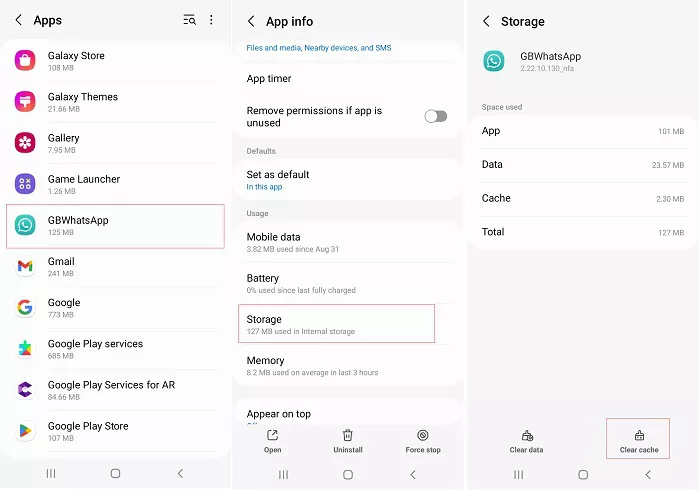 GBWhatsApp Backup Settings and Cache Management