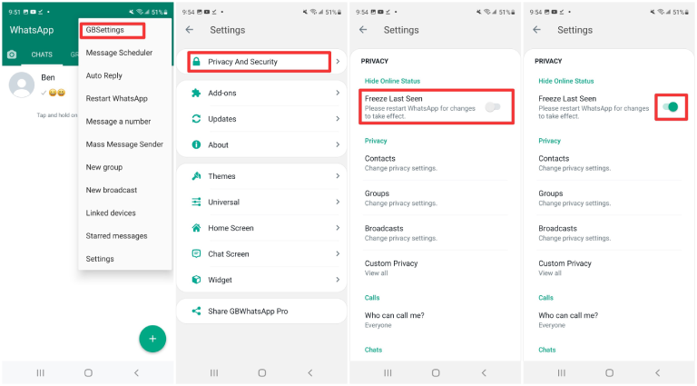 GBWhatsApp Privacy Settings and Creative Features